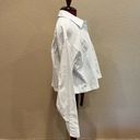 Good American  White Distressed Cropped Oxford Button-Down Shirt Photo 7