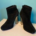 Brian Atwood  Black Suede Heeled Ankle Boots Size 7.5 Photo 0