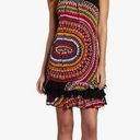 Tiana B  Black Colorful Mosaic Sunset Print Ruffle Hem Sleeveless Dress Sz S Photo 0