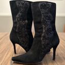 Stuart Weitzman  Black Beaded Mesh Booties Size 9 Photo 0