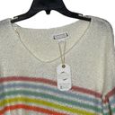 Love Riche  Sweater Size Small Cream Multi Color Stripes Acrylic Blend Womens Knit Photo 1