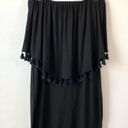 Trina Turk  Bumble Strapless Tassel Dress Black M Photo 5