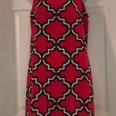 Crown & Ivy  Sz S Geo Print Fuchsia White Navy Halter Tie Dress Photo 0