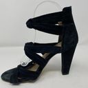 Raye  Revolve Nat Black Suede Knotted Heels Strappy Knot EU 39.5 Fits US 8.5 Photo 10