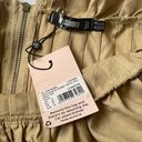 Missguided  Khaki Tan Puff Sleeve Cropped Fitted Square Neck Boho Blouse size 10 Photo 1