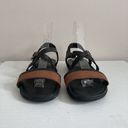 Keen  Womens Criss Cross Leather Sandals Black Brown Size 6 Adjustable Strap Photo 2