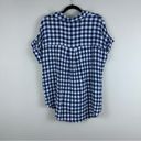 Jane and Delancey  | Blue Plaid Short Sleeve Collared Button Down Shirt Medium Photo 5
