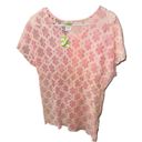 Castaways by Cromper Company Pink Floral Lace Crochet Tunic Top Swim Coverup NWT Photo 2