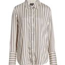 Something Navy  • Cream Navy Burgundy Striped Blouse Photo 7