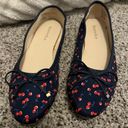 Charter Club  Womens Navy Cherries Kaii Round Toe Slip On Ballet Flats  Shoes 9 M Photo 1