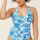 ANDIE  Swim The Baia One Piece Underwire Swimsuit in Blue Floral Size Small Photo 0