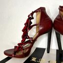 L.A.M.B. Rhett Heel Womens Size 9 Red Leather With Box Dust Bag Y2k Vtg Photo 10