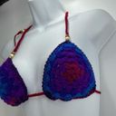 Handmade Napper brand granny square string bikini top halter adjustable crochet Purple Size undefined Photo 3