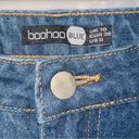 Boohoo  Medium Wash Denim High Waisted Raw Hem Ankle Straight Jeans size US 6 Photo 3