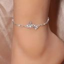 Bling Bling Double Butterfly Shape Claw Chain Anklet Photo 0