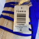 Torrid 81 NWT  Strappy Georgette Tank Size 00 Medium Electric Blue Photo 4