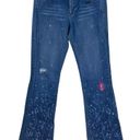 DKNY  Embroidered Paint Splash Denim Flare Jeans 5 Photo 2