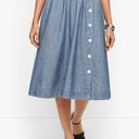 Talbots  blue denim button front midi skirt size 8 (32) Photo 0