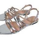 J.Crew  Capri Strappy Sandals Metallic Silver Leather Size 9 Photo 6