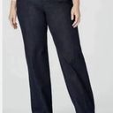 J.Jill  Metropolitan Full Wide Leg Jeans Size 14 Dark Blue Wash Attached Belt Photo 1