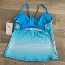 Nike Swim Stripe Tankini Top Racer Back XSmall Bright Blue White Stripes NEW Photo 2