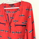 Style & Co  Red Vermillion Dragonfly Lightweight Blouse ~ Size Medium Photo 5