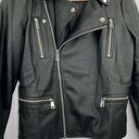 Elizabeth and James Textile  Black Faux Leather Jacket Women's Size Small S Photo 3