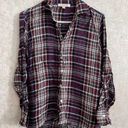 Harper  women's extra small plaid button down top Photo 0