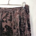 Coldwater Creek  Petite Dark Brown Paisley Burnout Midi Skirt XSP Photo 2