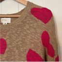 Beach Riot  Sandy Hearts Pullover Sweater Knit Tan Pink  XS Photo 6