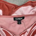 EXPRESS  Pink Velvet Ruched Puff Long Sleeve Crop Top XS Photo 9