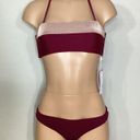 PilyQ New.  plum and rose metallic bandeau top. M-top/S-bottoms Photo 5