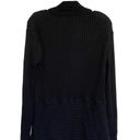 CAbi  Women's Black Ribbed Waterfall Open Front Knit Longline Cardigan L Photo 10