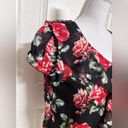 Iz Byer  rose sheet floral blouse with attached black tank size large Photo 3