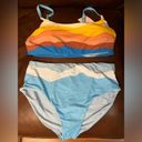 Faherty NWT  x Andie Sunwave Maui & High Waisted Bottom Tankini Bikini Set M Photo 2