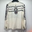 Veronica Beard  Pipes & Shaw LLC 100% Silk Embroidered Long Sleeve Blouse Size 6 Photo 11