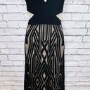 XScape  Womens Black Sleeveless Geometric Plunging Fit & Flare Dress Size 8 Photo 3