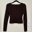 STAUD  Sweetheart Neck Cerro Long Sleeve Metallic Knit Wear Top Photo 4