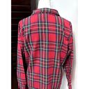 L.L.Bean  Womens Sleepshirt Red Plaid Pocket Collared Long Sleeve Flannel M Photo 4