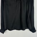 Rachel Zoe NWT  Keyhole Long Sleeve Satin Peasant Top Black Size Small S NEW Photo 2