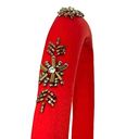 Macy’s Red BEJEWELED HEADBAND Beads Crystals Jeweled Red Fabric New No Tags! Photo 1