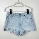 Abercrombie & Fitch  The Mom Short High Rise Light Wash Cotton Blend Size 29 Photo 0