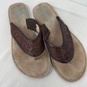 Roper Leather Embossed Western Thong Sandals Size 6 Photo 1