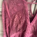 American Eagle  Outfitters Floral Mesh Flare Peplum Burgundy Top Women. M… Photo 10