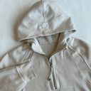 Lululemon Tan Beige Cropped Scuba Hoodie 1/2 Zip Sweatshirt Women Size XS/Small Photo 0