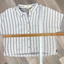 Thread and Supply  Striped Button Front Crop Shirt White Gray XL Photo 10