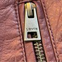 Levi's  Vegan Faux Leather Classic Motorcycle Jacket Burgundy Size Medium Photo 12