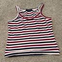 Brandy Melville Red, navy and off white striped top washed once Photo 0