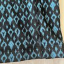 Coldwater Creek  Black and Blue Ikat Print High Rise Straight Leg Athletic Pants Photo 2