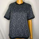 Cathy Daniels  Vines Metallic 1/2 Short Sleeve Sweater Grey Silver Black Small Photo 0